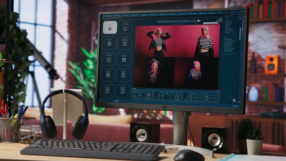 Dijital İçerik Tasarımı 4 computer home office uses artificial intelligence generating images from
